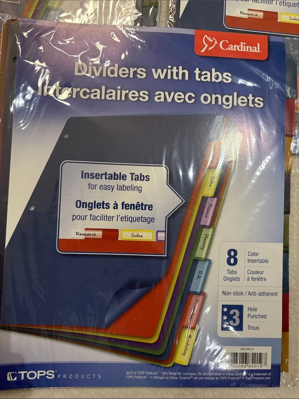 NWT THREE SETS Cardinal Blue 8-Tab Insertable Dividers - 3 sets of 8/24 tabs